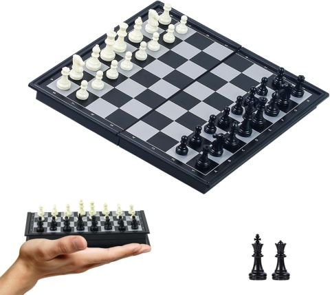 Gra Szachy i Warcaby 2w1 mini – składana plansza