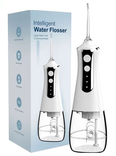 Irygator do zębów bezprzewodowy dentystyczny 300ml końcówki 3 tryby