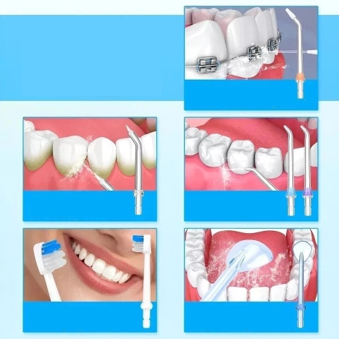 Irygator do zębów bezprzewodowy dentystyczny 300ml końcówki 3 tryby