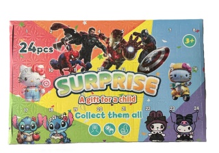 Kalendarz Adwentowy Suprise Hello Kitty Spiderman Pokemon Stitch Kuromi