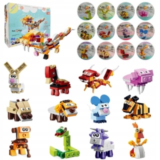 Klocki konstrukcyjne w kulach 12w1 smoczy król 231 elementów