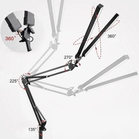 Lampa biurkowa kreślarska biurowa uchwyt stojak lampka 24w