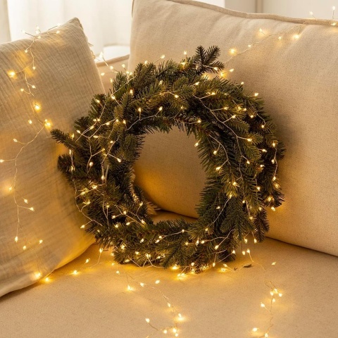 Lampki choinkowe 1000 LED 30m ciepły biały drucik ryż girlanda świąteczne