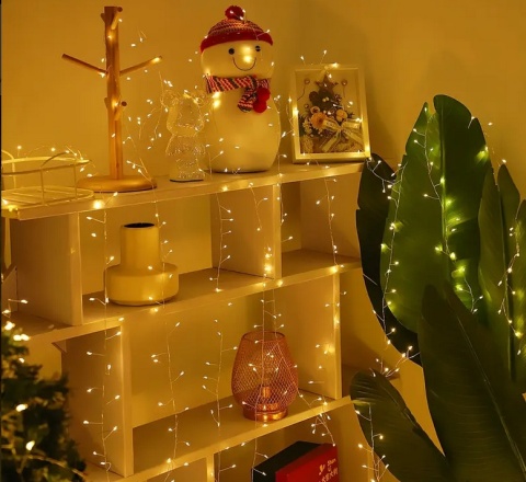 Lampki choinkowe 1200 LED 50m ciepły biały drucik ryż girlanda świąteczne