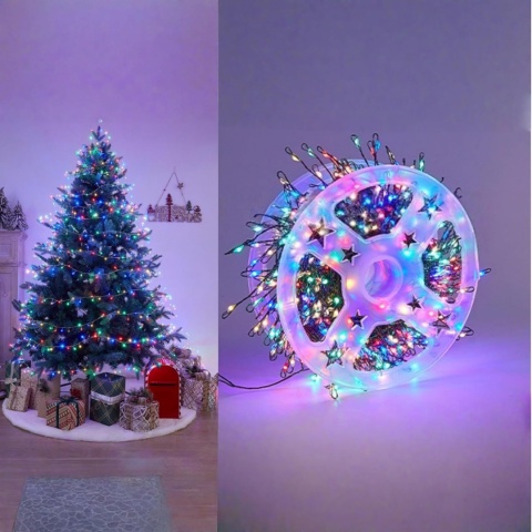 Lampki choinkowe 1000 LED 30m multikolor drucik ryż girlanda świąteczne