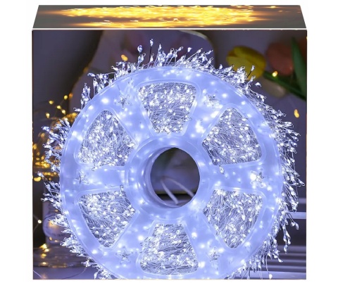 Lampki choinkowe 1000 LED 36m zimny biały drucik ryż girlanda świąteczne