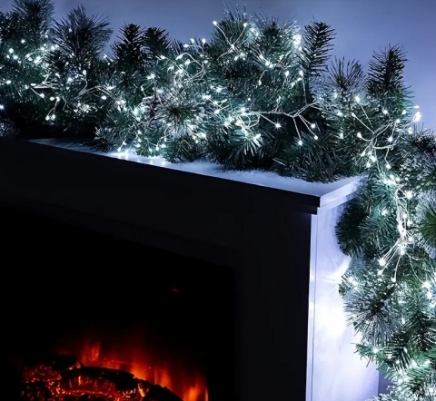 Lampki choinkowe 500 led 15m światełka druciki ryż girlanda zimny biały