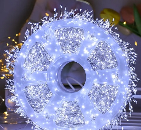 Lampki choinkowe 500 led 15m światełka druciki ryż girlanda zimny biały