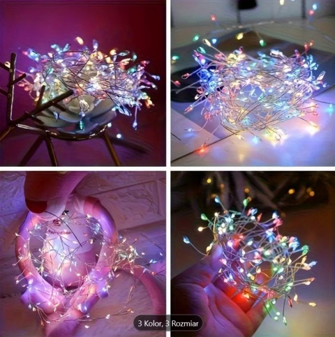 Lampki choinkowe 500 led 12,5m światełka druciki ryż girlanda multikolor