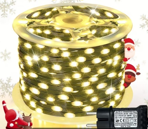 Lampki choinkowe 1000 led 100m światełka drucik ryż szpula ciepły biały pilot