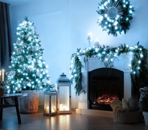 Lampki choinkowe 500 led 50m światełka druciki ryż girlanda zimny biały