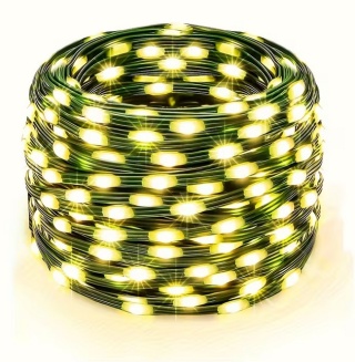 Lampki choinkowe 500 led 50m światełka drucik ryż szpula ciepły biały pilot