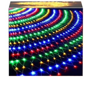 Lampki choinkowe świąteczne 200 led 3x2m kurtyna siatka multikolor girlanda