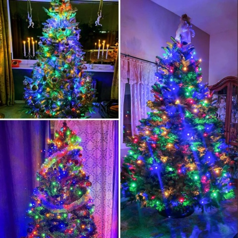 Lampki choinkowe z pierścieniem rgb 45 LED 0,9M płaszcz aplikacja