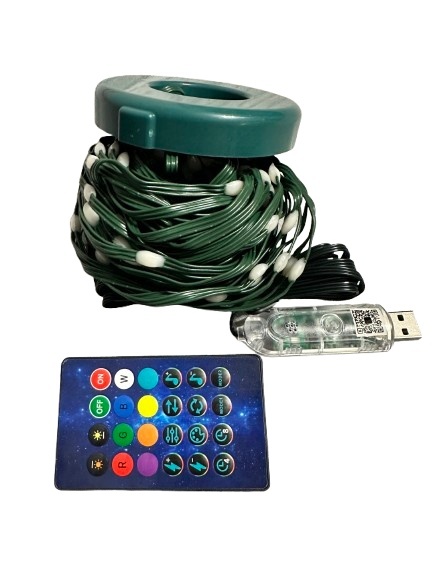 Lampki choinkowe z pierścieniem rgb 45 LED 0,9M płaszcz aplikacja