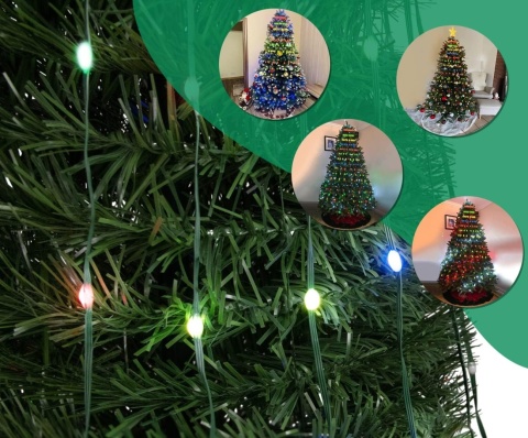 Lampki choinkowe z pierścieniem rgb 72 LED 1,2M płaszcz aplikacja