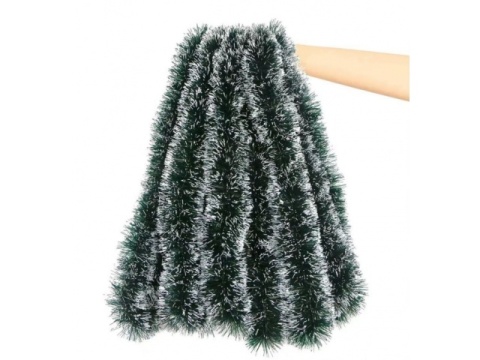 Łańcuch na choinkę choinkowy girlanda 5m zielona oszroniona 9cm oszroniona