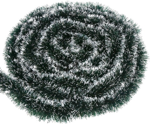 Łańcuch na choinkę choinkowy girlanda 10m zielona oszroniona 9cm oszroniona
