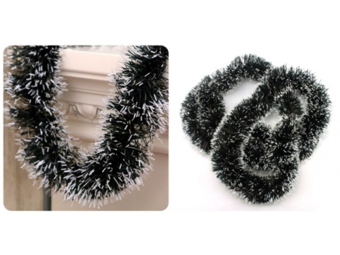 Łańcuch na choinkę choinkowy girlanda 10m zielona oszroniona 9cm oszroniona