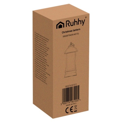 Latarenka świąteczna LED miedziana lampion z ciepłym światłem ozdoba