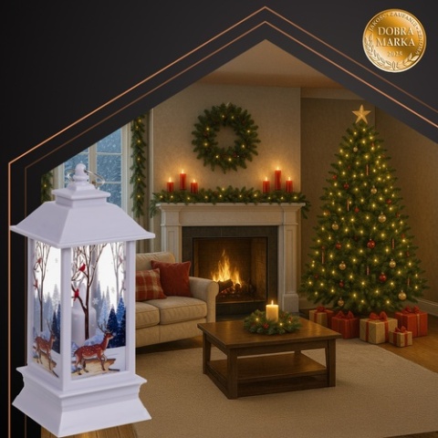 Latarenka świąteczna LED biała lampion z ciepłym światłem ozdoba