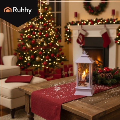 Latarenka świąteczna LED biała lampion z ciepłym światłem ozdoba