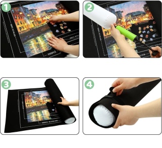 Mata filcowa do układania puzzli z akcesoriami 1500 plansza podkładka