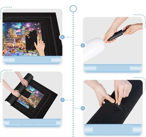 Mata filcowa do układania puzzli z akcesoriami 1500 plansza podkładka