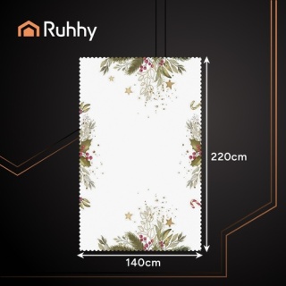 Obrus świąteczny 220x140cm biały wigilijny na stół