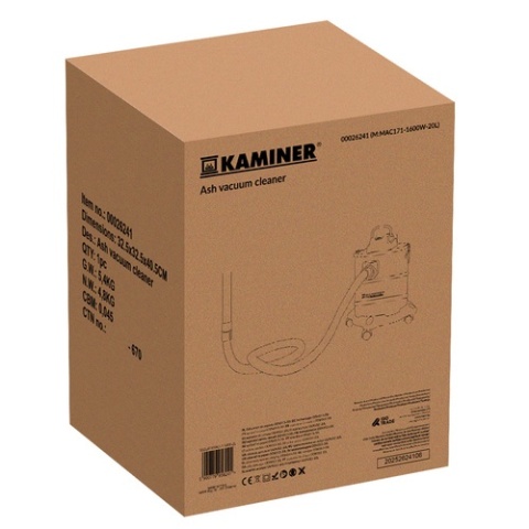 Odkurzacz przemysłowy żaroodporny bezworkowy do kominka popiołu pieca 20l