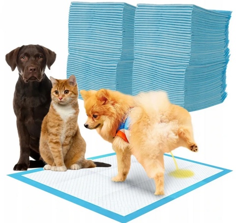 Podkłady higieniczne 60x60 dla zwierząt psa maty do sikania chłonne 100 szt