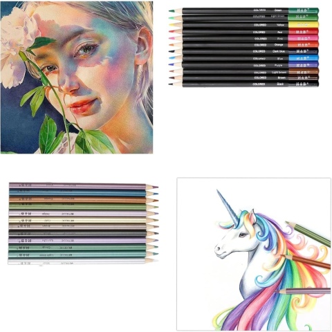 Profesjonalny zestaw do rysowania 74el ołówki kredki szkicowania kolorowania