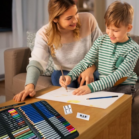 Profesjonalny zestaw do rysowania 74el ołówki kredki szkicowania kolorowania