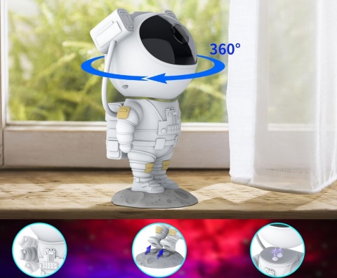 Projektor gwiazd Astronauta lampka nocna rzutnik LED dla dziecka + pilot