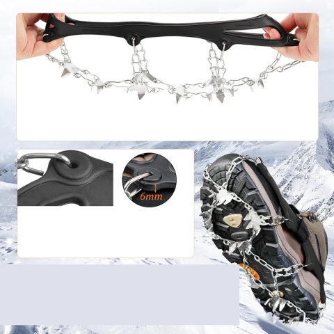 Raczki na buty kolce antypoślizgowe 32 zęby Rozmiar L 40–43