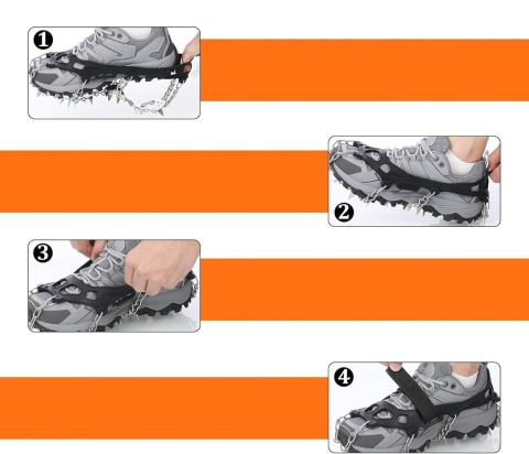 Raczki na buty kolce antypoślizgowe 32 zęby Rozmiar L 40–43