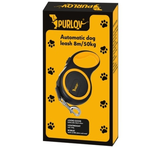 Smycz automatyczna dla psa PURLov 8m do 50kg – solidna smycz z blokadą i ergonomiczną rączką