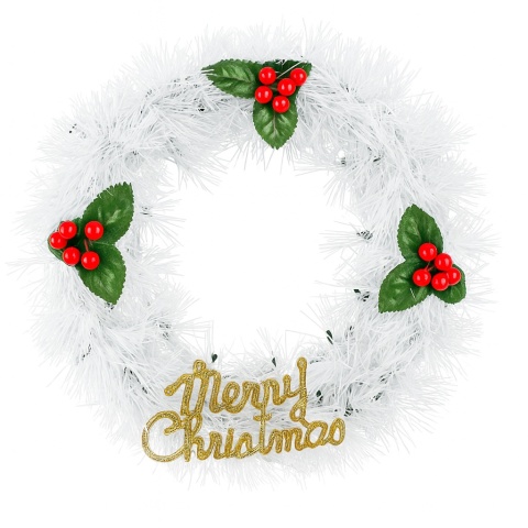 Stroik wianek świąteczny biały Boże Narodzenie