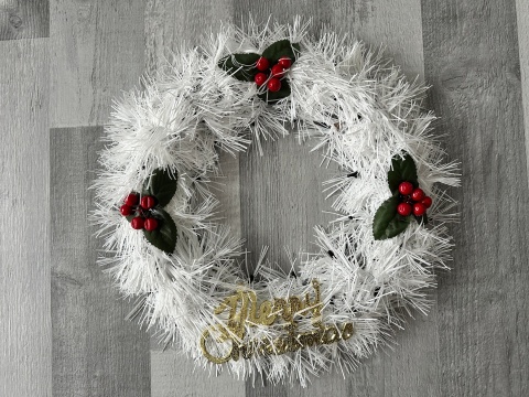 Stroik wianek świąteczny biały Boże Narodzenie