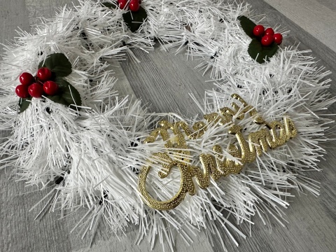 Stroik wianek świąteczny biały Boże Narodzenie