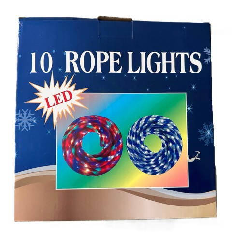 Wąż świetlny 200 LED zewnętrzny czerwono biały jak laski świąteczne 10M