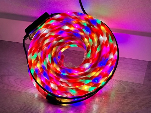 Wąż świetlny 400 LED zewnętrzny czerwono biały jak laski świąteczne 20M