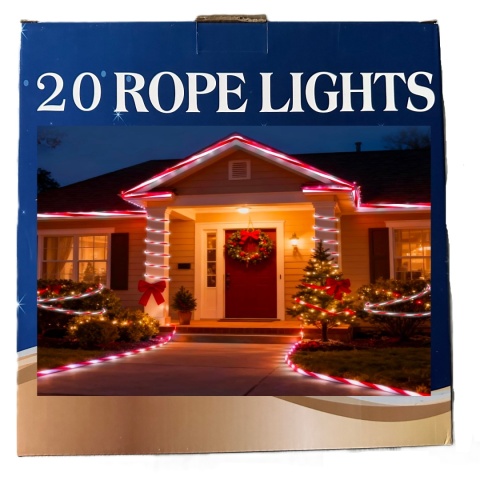 Wąż świetlny 400 LED zewnętrzny czerwono biały jak laski świąteczne 20M