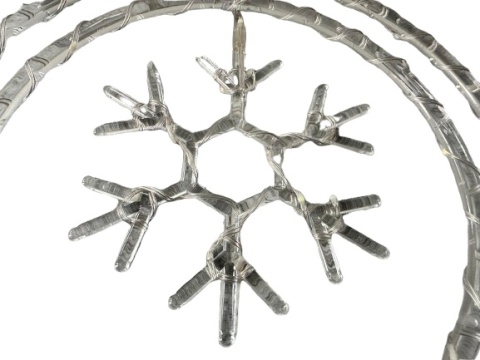 Witraż świąteczny LED świecący ozdoba neon płatek śniegu śnieżynka 50 led