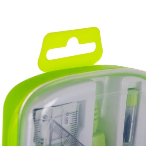 Zestaw geometryczny MAALEO 10 el. komplet szkolny z cyrklem i przyborami