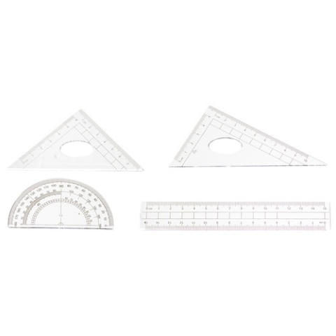 Zestaw geometryczny MAALEO 10 el. komplet szkolny z cyrklem i przyborami