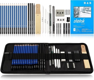 Zestaw ołówkowy do szkicowania rysowania profesjonalny 35el ołówki