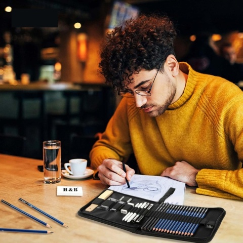 Zestaw ołówkowy do szkicowania rysowania profesjonalny 35el ołówki