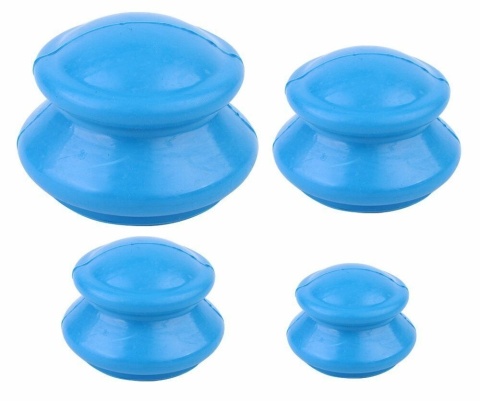 Bańki chińskie silikonowe próżniowe zestaw 4 sztuk do masażu ciała gumowe