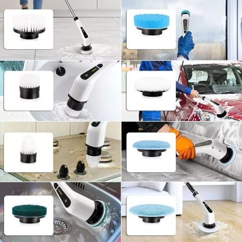 Elektryczna Szczotka Obrotowa 9w1 Mop Turbo Akumulatorowa do mycia